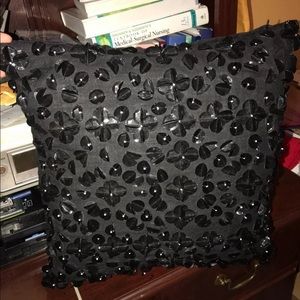 Kate Spade Black Embellished Throw Pillow